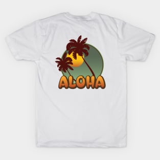 Vintage Aloha Hawaii Sunset with Palms T-Shirt